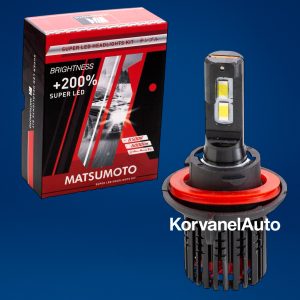 Ampolletas LED Premium H13 12000Lm L24 Matsumoto – 55W, 12V, con Ventilador, Luz Blanca