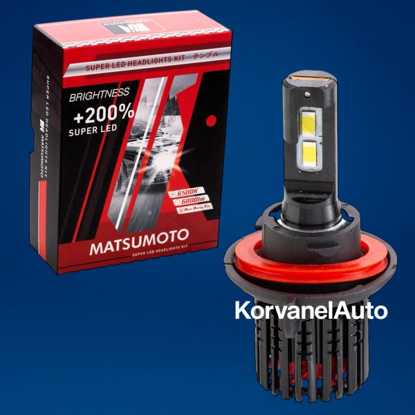 Ampolletas LED Premium H13 12000Lm L24 Matsumoto – 55W, 12V, con Ventilador, Luz Blanca