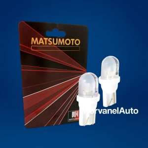 Ampolleta T10 LED con Lupa Matsumoto – 12V, Luz Blanca de Alta Intensidad