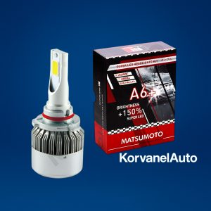 Kit Ampolletas LED 9005 7600Lm A6+ Matsumoto – 25W, 12V, con Ventilador, Luz Blanca
