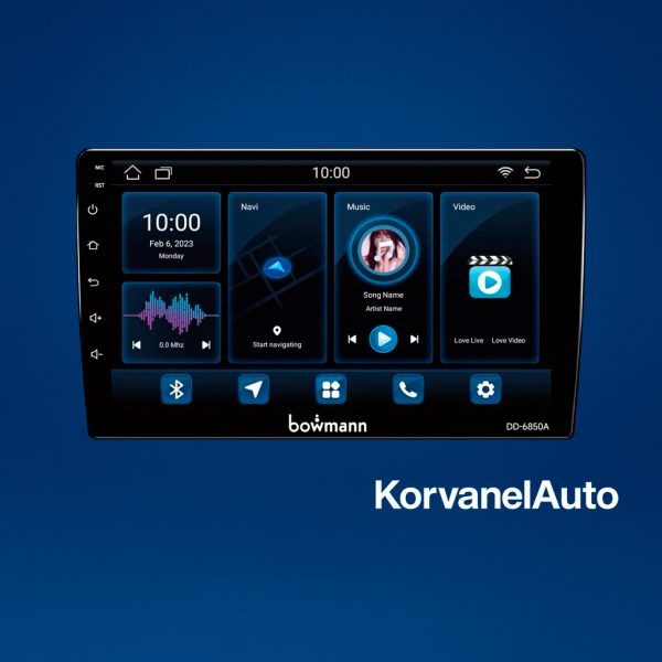 Radio Bowmann DD-6850A 9" – Android Auto, CarPlay, GPS y Bluetooth