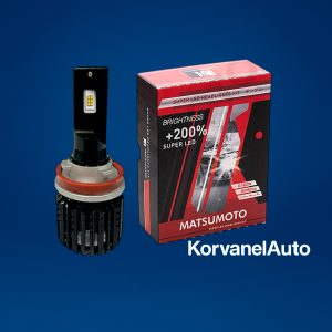 Ampolletas LED Premium H11 / H8 / H9 12000Lm L24 Matsumoto – 55W, 12V, con Ventilador, Luz Blanca