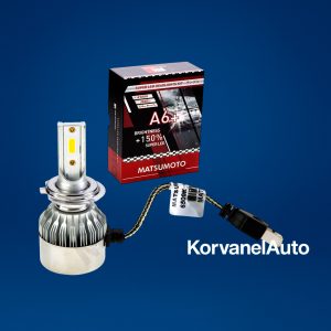Kit Ampolletas LED H7 / H18 A6+ Matsumoto – 7.600Lm, 25W, 12V, con Ventilador, Luz Blanca