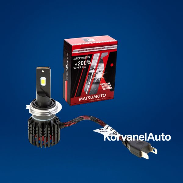 Ampolletas LED Premium H7 / H18 12000Lm L24 Matsumoto – 55W, 12V, con Ventilador, Luz Blanca