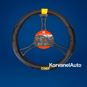 Cubre Volante OMP Original en Eco Cuero Negro – Antideslizante Premium Talla M